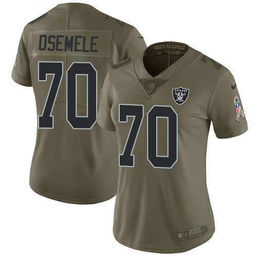 Nike Raiders #70 Kelechi Osemele Olive Women's Stitched NFL Limited Salute to Service Jersey